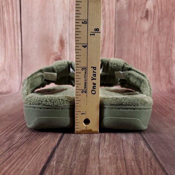 Vionic Snooze Womens Size 6 Green Terrycloth Slip On Slippers Sandals Shoes - Picture 13 of 15